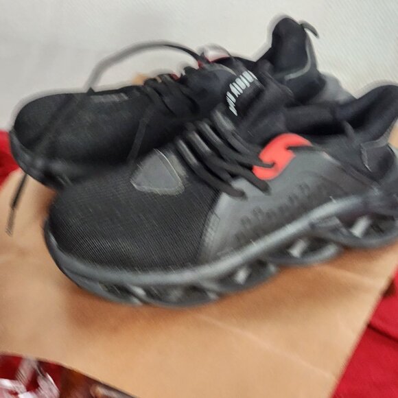 Tanleewa Steel Toe Black and Red Work Safety Sneakers Size 40 US Men 7 Women 8 - Picture 5 of 16